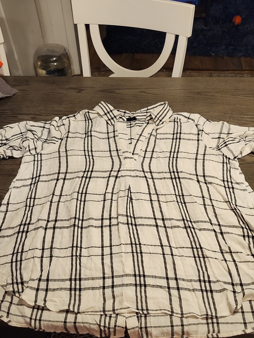 Jane and Delancey White and Black Plaid Tunic